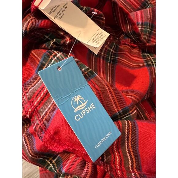 NWT CUPSHE Red Plaid Ruffle Mini Dress for Women  (SM) - Picture 9 of 9